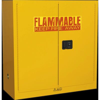 Sealey FSC09 Yellow Flammables Storage Cabinet - Storage Cabinet Sealey FSC09 Yellow Flammables Storage Cabinet - Storage Cabinet