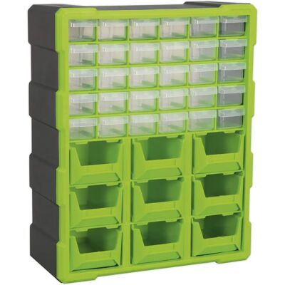 Sealey APDC39HV Green/Black Impact-Resistant 39 Drawer Cabinet - Workshop Storage Sealey APDC39HV Green/Black Impact-Resistant 39 Drawer Cabinet - Workshop Storage