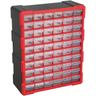 Sealey APDC60R 60-Drawers Støtdempende Kabinett - Rød/Svart Sealey APDC60R 60-Drawers Støtdempende Kabinett - Rød/Svart