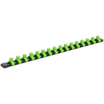 Sealey AK27053HV Socket Retaining Rail - Green - 16 Clips - 3/8"Sq Drive Sealey AK27053HV Socket Retaining Rail - Green - 16 Clips - 3/8"Sq Drive