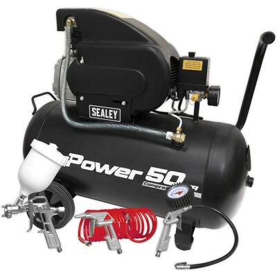 Sealey SAC5020APK 50L Direct Drive Compressor 2hp with 4pc Air Accessory Kit Sealey SAC5020APK 50L Direct Drive Compressor 2hp with 4pc Air Accessory Kit