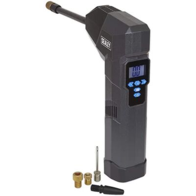 Sealey Compact Rechargeable Tyre Inflator - Pressure Gauge, USB, LED Sealey Compact Rechargeable Tyre Inflator - Pressure Gauge, USB, LED