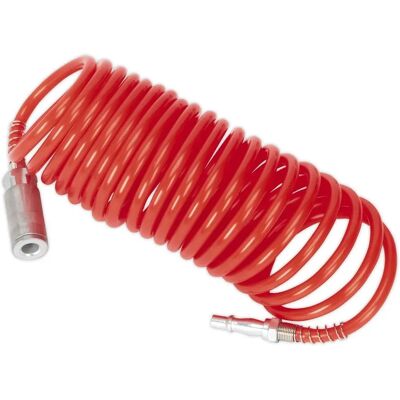 Tuyau d'air enroulé Sealey SA305 - 5m, Ø5mm, Raccords rapides - Publicité Tuyau d'air enroulé Sealey SA305 - 5m, Ø5mm, Raccords rapides - Publicité