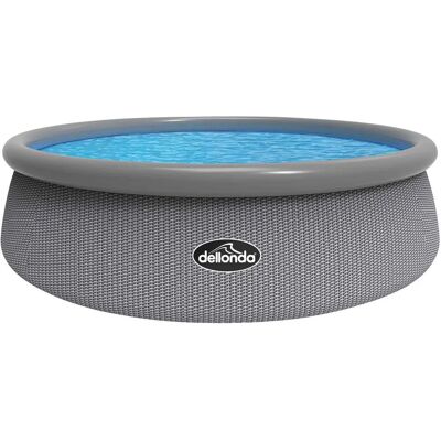 Dellonda 15ft Inflatable Pool - Grey Rattan - Round - Filter Pump Dellonda 15ft Inflatable Pool - Grey Rattan - Round - Filter Pump