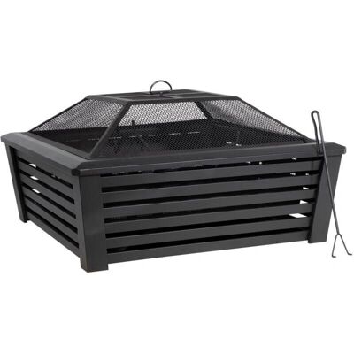 Dellonda DG43 35" Square Outdoor Fire Pit - Black Dellonda DG43 35" Square Outdoor Fire Pit - Black