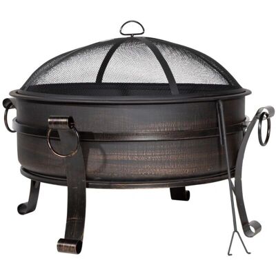 Dellonda 30" Deluxe 2-in-1 Outdoor Fire Pit & Coffee Table - Antique Bronze Dellonda 30" Deluxe 2-in-1 Outdoor Fire Pit & Coffee Table - Antique Bronze