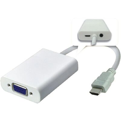 Adaptateur vidéo Microconnect HDMVGA2 HDMI vers VGA - 0,15m Blanc - Publicité Adaptateur vidéo Microconnect HDMVGA2 HDMI vers VGA - 0,15m Blanc - Publicité