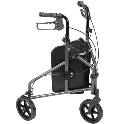 NRS Healthcare - 3 Wheel Aluminium Rollator - Silver NRS Healthcare - 3 Wheel Aluminium Rollator - Silver
