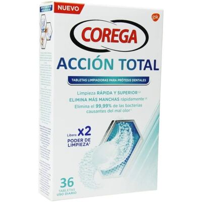 Corega Total Action 36U - Reinigungstabletten für Zahnprothesen Corega Total Action 36U - Reinigungstabletten für Zahnprothesen