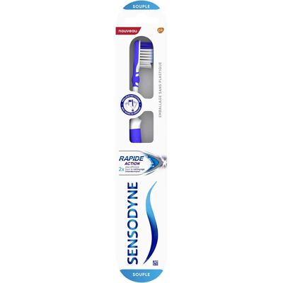 Brosse à dents Sensodyne - Action rapide souple - Dents sensibles - Publicité Brosse à dents Sensodyne - Action rapide souple - Dents sensibles - Publicité