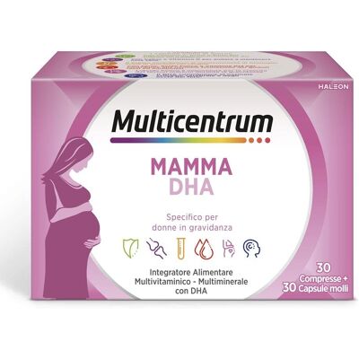 Haleon Italy Srl Multicentrum Mamma DHA - Integratore multivitaminico per donne in gravidanza - 30 compresse + 30 capsule molli Haleon Italy Srl Multicentrum Mamma DHA - Integratore multivitaminico per donne in gravidanza - 30 compresse + 30 capsule molli