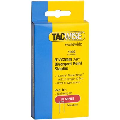 Tacwise 0288 Nietjes - Smalle kroon, 91/22mm, 1.000 stuks Tacwise 0288 Nietjes - Smalle kroon, 91/22mm, 1.000 stuks