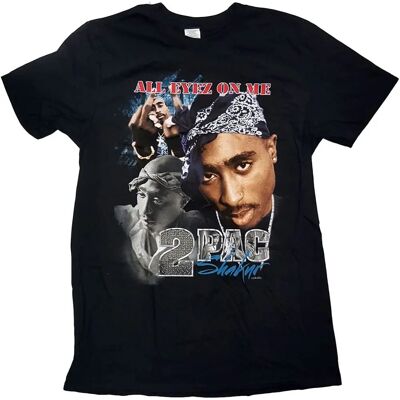 HeyRusty Tupac All Eyez Homage Svart T-Shirt - Musik HeyRusty Tupac All Eyez Homage Svart T-Shirt - Musik