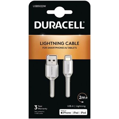 Kabel Lightning Duracell USB5022W - 2m Kabel Lightning Duracell USB5022W - 2m