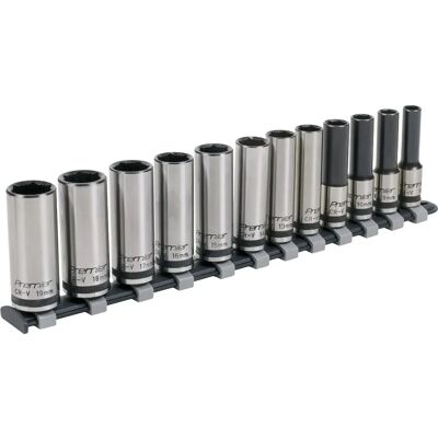 Sealey AK2744B Black Deep Lock-On Socket Set - 3/8" Drive, 12 pcs, 6pt, Metric Sealey AK2744B Black Deep Lock-On Socket Set - 3/8" Drive, 12 pcs, 6pt, Metric