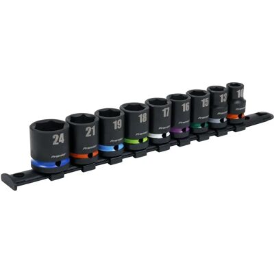 Sealey Impact Socket Set 9st 1/2" Vierkant-Aandrijving Metrisch - Impact Socket Set Sealey Impact Socket Set 9st 1/2" Vierkant-Aandrijving Metrisch - Impact Socket Set