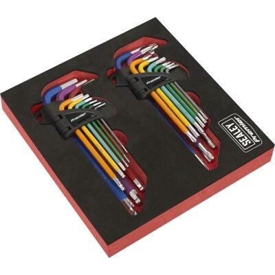Sealey Premier Hex Key Set T10-T50, 1.5-10mm, 65-175mm - Hex Key Set Sealey Premier Hex Key Set T10-T50, 1.5-10mm, 65-175mm - Hex Key Set