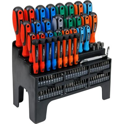 Siegen by Sealey Screwdriver and Nut Driver Set - 100pc - Colour-Coded with Display Stand Siegen by Sealey Screwdriver and Nut Driver Set - 100pc - Colour-Coded with Display Stand