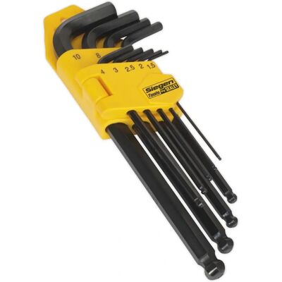 Siegen S01093 Ball-End Hex Key Set - 9pc Long Metric Siegen S01093 Ball-End Hex Key Set - 9pc Long Metric
