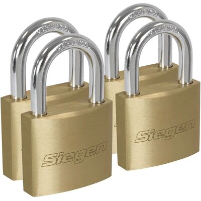 Serrure en laiton Siegen Tools S0992 - Cylindre en laiton, Clés identiques, Pack de 4 - Publicité Serrure en laiton Siegen Tools S0992 - Cylindre en laiton, Clés identiques, Pack de 4 - Publicité