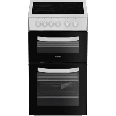 Hotpoint Hte5vcw Twin Cavity Electric Cooker - White Hotpoint Hte5vcw Twin Cavity Electric Cooker - White
