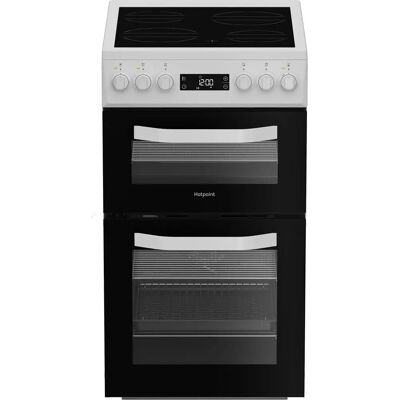 Hotpoint HDE5VDCW Double Oven Ceramic Hob - White Hotpoint HDE5VDCW Double Oven Ceramic Hob - White