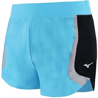 Mizuno Aero 2.5 Stretch Taille Logo Dames Blau Hardloopsbroekje - Hardloopshorts Mizuno Aero 2.5 Stretch Taille Logo Dames Blau Hardloopsbroekje - Hardloopshorts