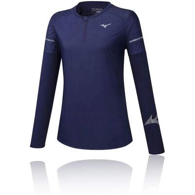 Mizuno J2GC972012 Marine Lange Mouw 3/4 Rits Top - Top Mizuno J2GC972012 Marine Lange Mouw 3/4 Rits Top - Top