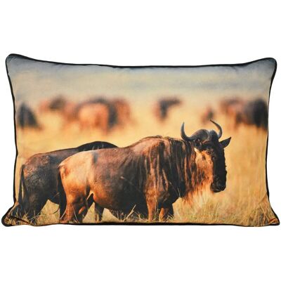 Fodera per cuscino Riva Home Wildebeest Marrone - Fodera per cuscino Fodera per cuscino Riva Home Wildebeest Marrone - Fodera per cuscino