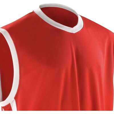 Spiro - Basketball Quick Dry Sleeveless Top - Red/White Spiro - Basketball Quick Dry Sleeveless Top - Red/White