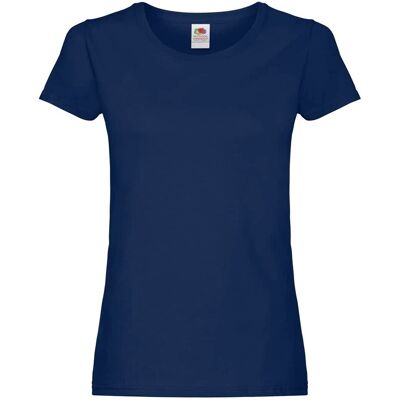 Fruit Of The Loom Ladies Lady-Fit Navy T-Shirt - T-Shirt Fruit Of The Loom Ladies Lady-Fit Navy T-Shirt - T-Shirt