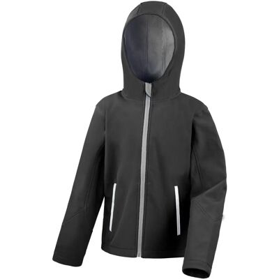 Result Core Kids Hooded Softshell Jacket - Waterproof, Breathable, Unisex Result Core Kids Hooded Softshell Jacket - Waterproof, Breathable, Unisex