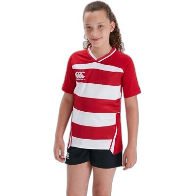 Maillot de Rugby Canterbury Evader Hooped - Rouge - Niveau Élite Maillot de Rugby Canterbury Evader Hooped - Rouge - Niveau Élite