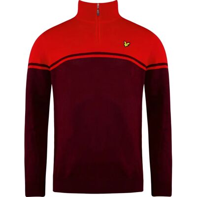 Lyle & Scott Croft Golf Trui - Kwart Rits - Rood - Maat Medium Lyle & Scott Croft Golf Trui - Kwart Rits - Rood - Maat Medium