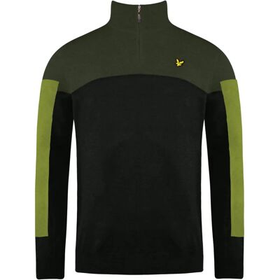 Lyle & Scott groene Moffat golftrui met halve rits Lyle & Scott groene Moffat golftrui met halve rits