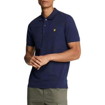 Lyle & Scott Navy bomuldsmiks polo - Klassisk pasform Lyle & Scott Navy bomuldsmiks polo - Klassisk pasform