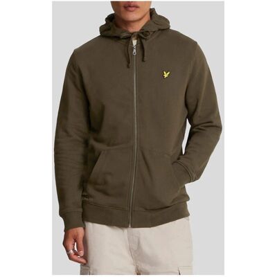 Lyle & Scott Olijfgroene Rits-Hoodie - Hoodie Lyle & Scott Olijfgroene Rits-Hoodie - Hoodie