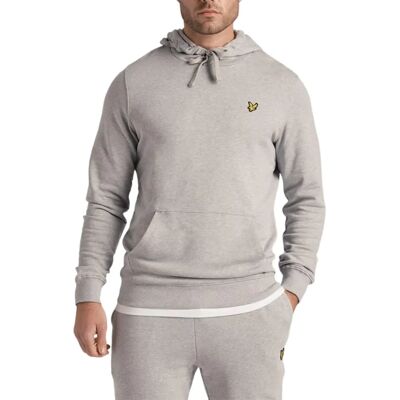 Felpa con cappuccio grigio chiaro melange di Lyle & Scott - Stile con cappuccio - Vestibilità regolare - Logo del marchio Felpa con cappuccio grigio chiaro melange di Lyle & Scott - Stile con cappuccio - Vestibilità regolare - Logo del marchio