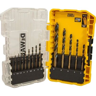 Set di Trapani HSS Nero Oro DEWALT - 14 Pezzi Set di Trapani HSS Nero Oro DEWALT - 14 Pezzi