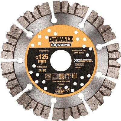 Lama diamantata estrema DEWALT DT90294 125 x 22.23mm - Accessorio per smerigliatrice angolare Lama diamantata estrema DEWALT DT90294 125 x 22.23mm - Accessorio per smerigliatrice angolare
