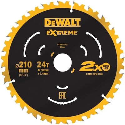 DeWalt Pyörösahanterä - 21cm, 24 hammasta, malli DT20432-QZ DeWalt Pyörösahanterä - 21cm, 24 hammasta, malli DT20432-QZ