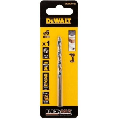 DeWalt 5mm Schwarz & Gold HSS-Bohrer - Bohrwerkzeug DeWalt 5mm Schwarz & Gold HSS-Bohrer - Bohrwerkzeug