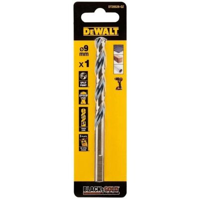 DeWalt 9mm Schwarz-Gold Bohrer - Metall & Holz DeWalt 9mm Schwarz-Gold Bohrer - Metall & Holz