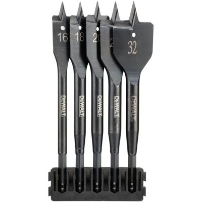Set 5 burghie plate pentru lemn DeWALT DT70834-QZ - Capete de șurubelniță Set 5 burghie plate pentru lemn DeWALT DT70834-QZ - Capete de șurubelniță