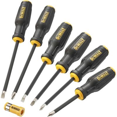 DeWalt Schraubenzieher-Set - Fullfit, 6 Stück, S2 Stahl, Ergonomische Griffe DeWalt Schraubenzieher-Set - Fullfit, 6 Stück, S2 Stahl, Ergonomische Griffe