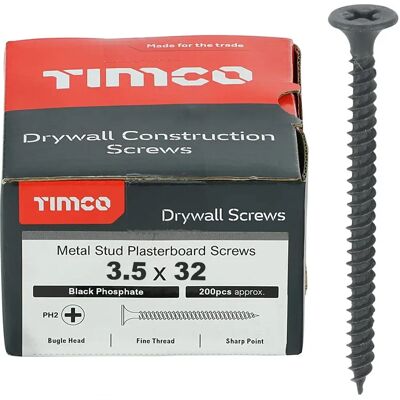TIMco 00032DRYS Vis pour placo - PH2 Noir 3,5 x 32mm - Vis pour plâtre - Publicité TIMco 00032DRYS Vis pour placo - PH2 Noir 3,5 x 32mm - Vis pour plâtre - Publicité