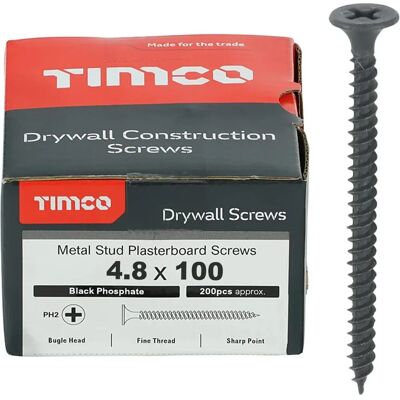 TIMco - 00100DRYS - 4.8 x 100mm - Black - Drywall Screw TIMco - 00100DRYS - 4.8 x 100mm - Black - Drywall Screw