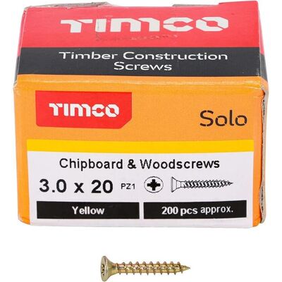 TIMco - 30020SOLOC Solo - 3.0 x 20mm - Woodscrew TIMco - 30020SOLOC Solo - 3.0 x 20mm - Woodscrew