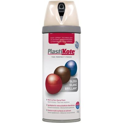 PlastiKote Plasti-Kote PKT21103 Brillant Twist & Spray Blanc Antique 400ml - Publicité PlastiKote Plasti-Kote PKT21103 Brillant Twist & Spray Blanc Antique 400ml - Publicité