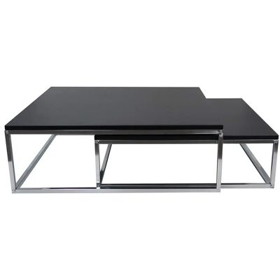 Aspect - Oslo - 2-Piece Nesting - Black Wood Top - Coffee Table Aspect - Oslo - 2-Piece Nesting - Black Wood Top - Coffee Table